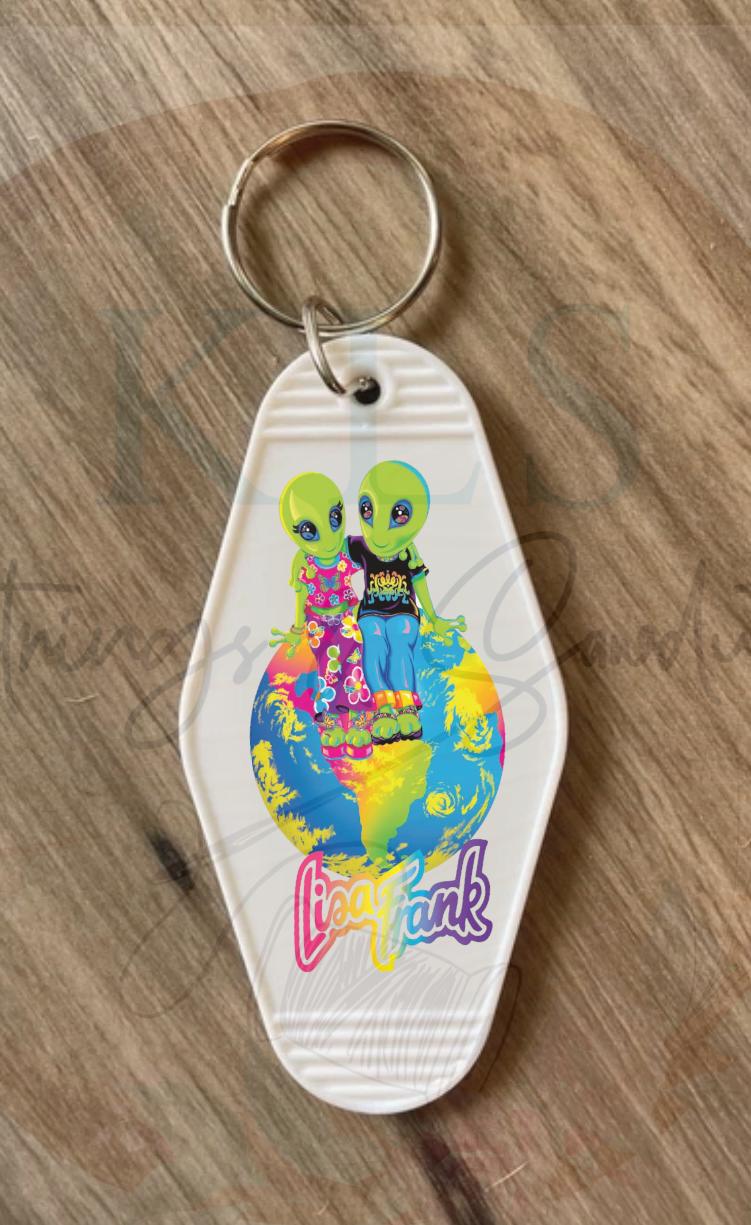 Keychain 90’s Alien Twins UV DTF Decal