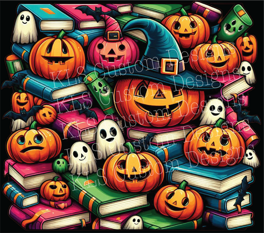 Jack O Lantern Ghosts Library 20 Oz Skinny Permanent Vinyl