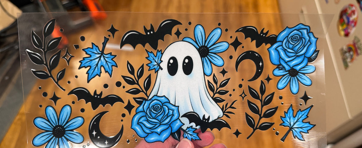 B4 Ghost Roses and Bats UV DTF Wrap