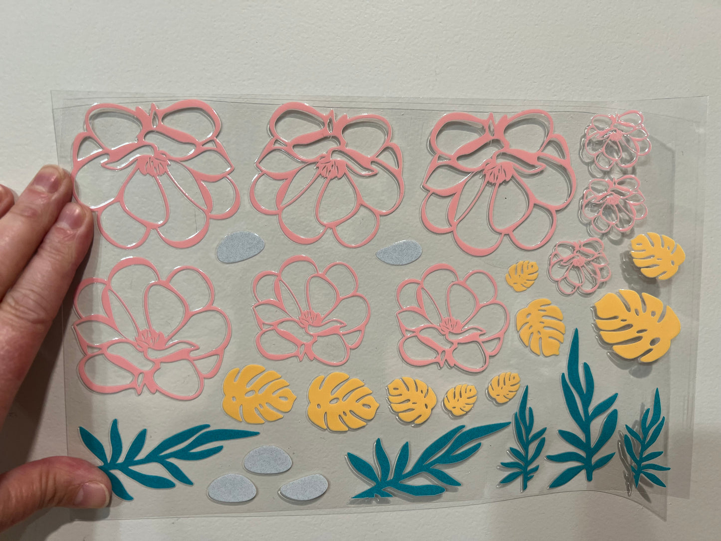 19B Multicolor Tropical Floral Silhouette Clip Sheet - This sheet is intended to be cut up and placed using your own creative style.