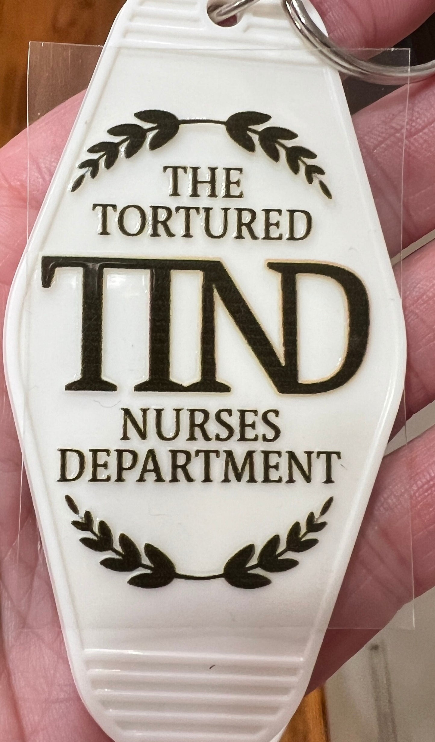 Keychain Tortured Nurse Department UV DTF Decal