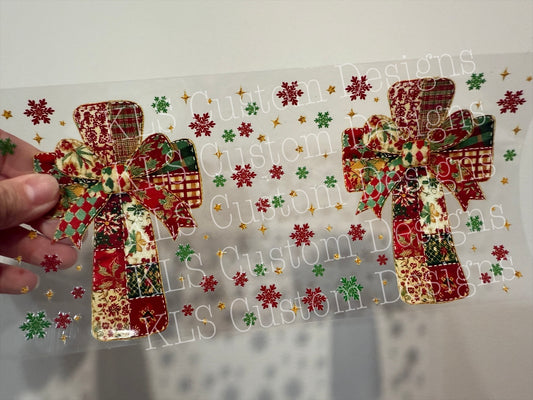15B Patchwork Christmas Cross UV DTF Wrap