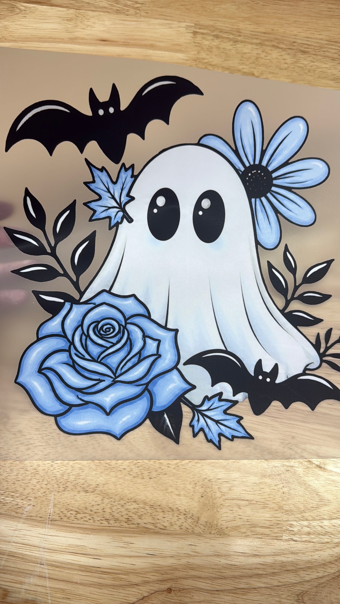 Ghost Roses w/ Bats Ready To Press DTF Print