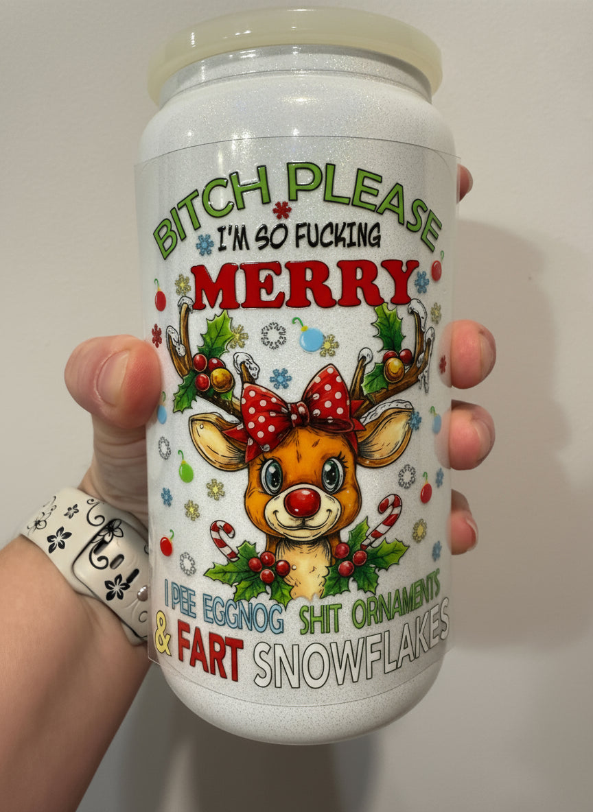 23G Bitch Please Christmas 4” Tall UV DTF Decal