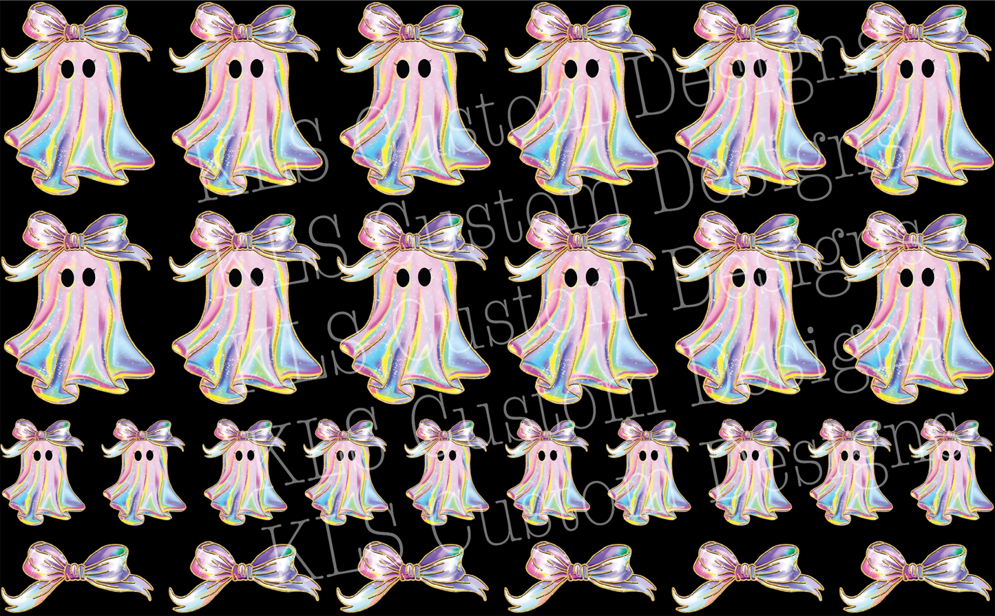22B Rainbow Ghost Bow Clip Sheet - this sheet is intended to be cut up and placed using your own creative style.