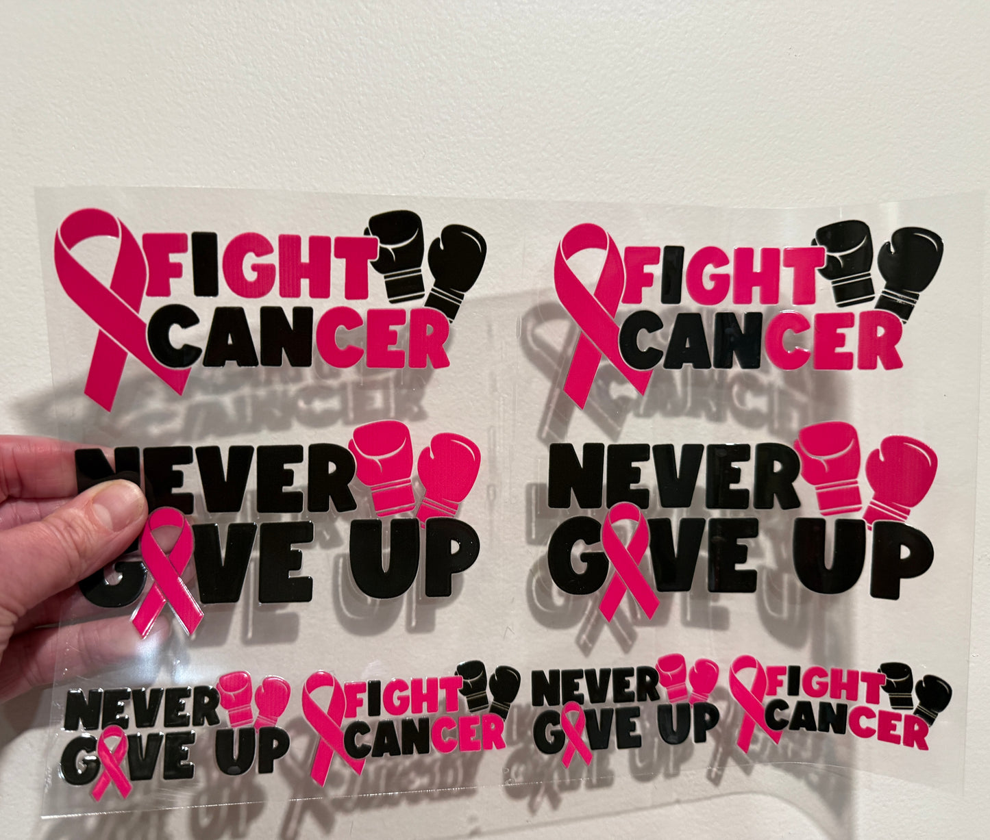 20P Fight Cancer Clip Sheet - This sheet is intended to be cut up and placed using your own creative style.