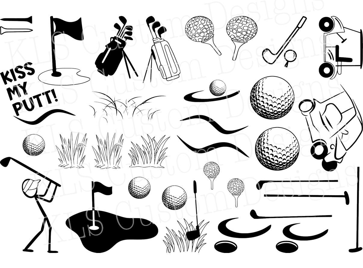 Golf Clip Sheet - This sheet is intended to be cut up and placed using your own creative style.