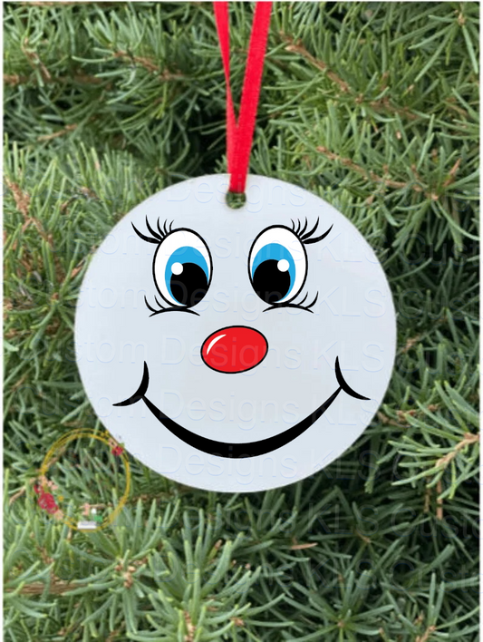 Ornament/Mini Snowman Face Button Nose 2” Decal