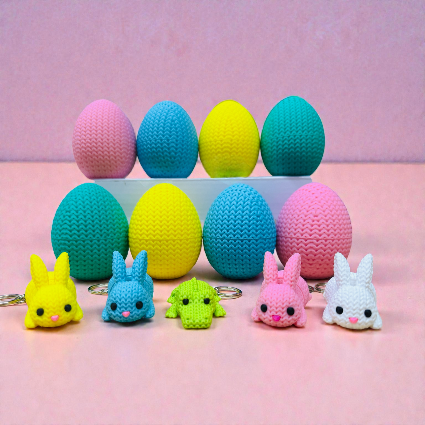 Faux Knitted Hideaway Egg Spring 3D Print Sets