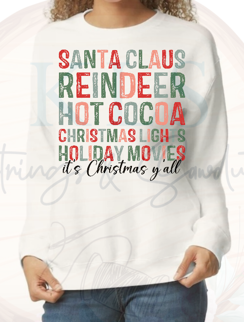 Santa Claus Reindeer Hot Cocoa Christmas Ready To Press DTF Print