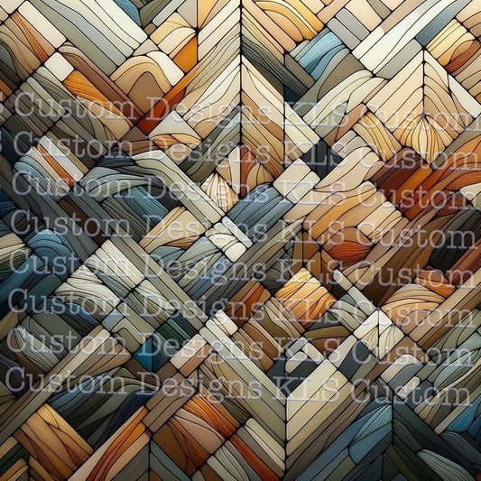 Earth Tones Geometric Shapes 20 Oz Skinny Permanent Vinyl