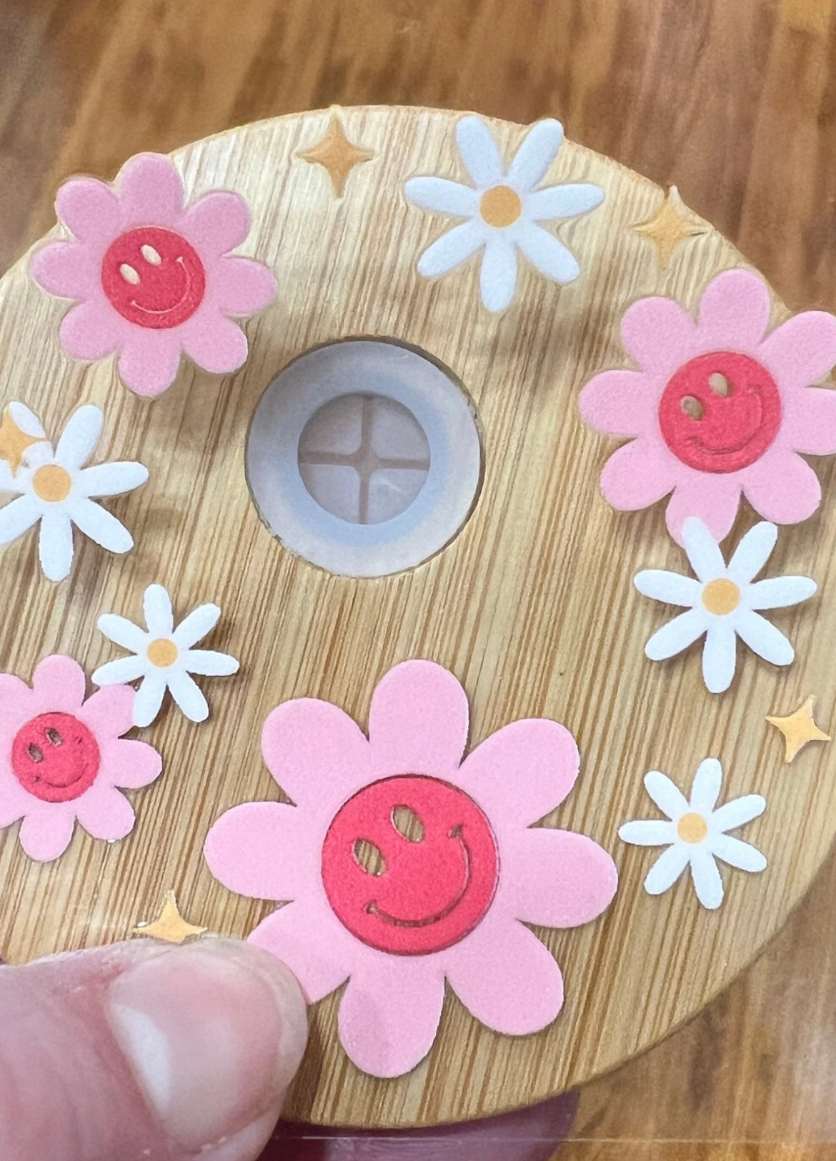 Pink Happy Daisies Cup Topper