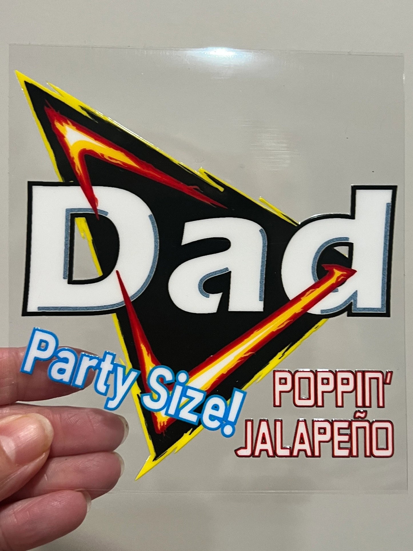 9Y Party Size Dad-Arito 4” Tall UV DTF Decal