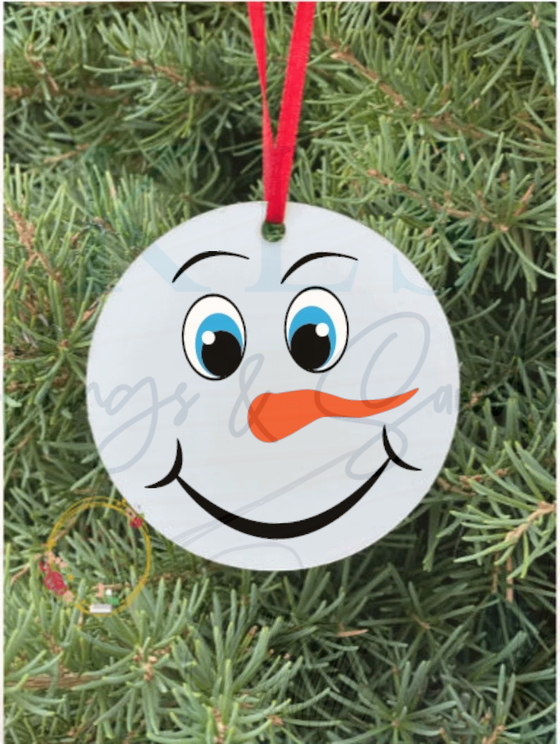 Ornament/Mini Snowman Face Carrot Nose 2” Decal