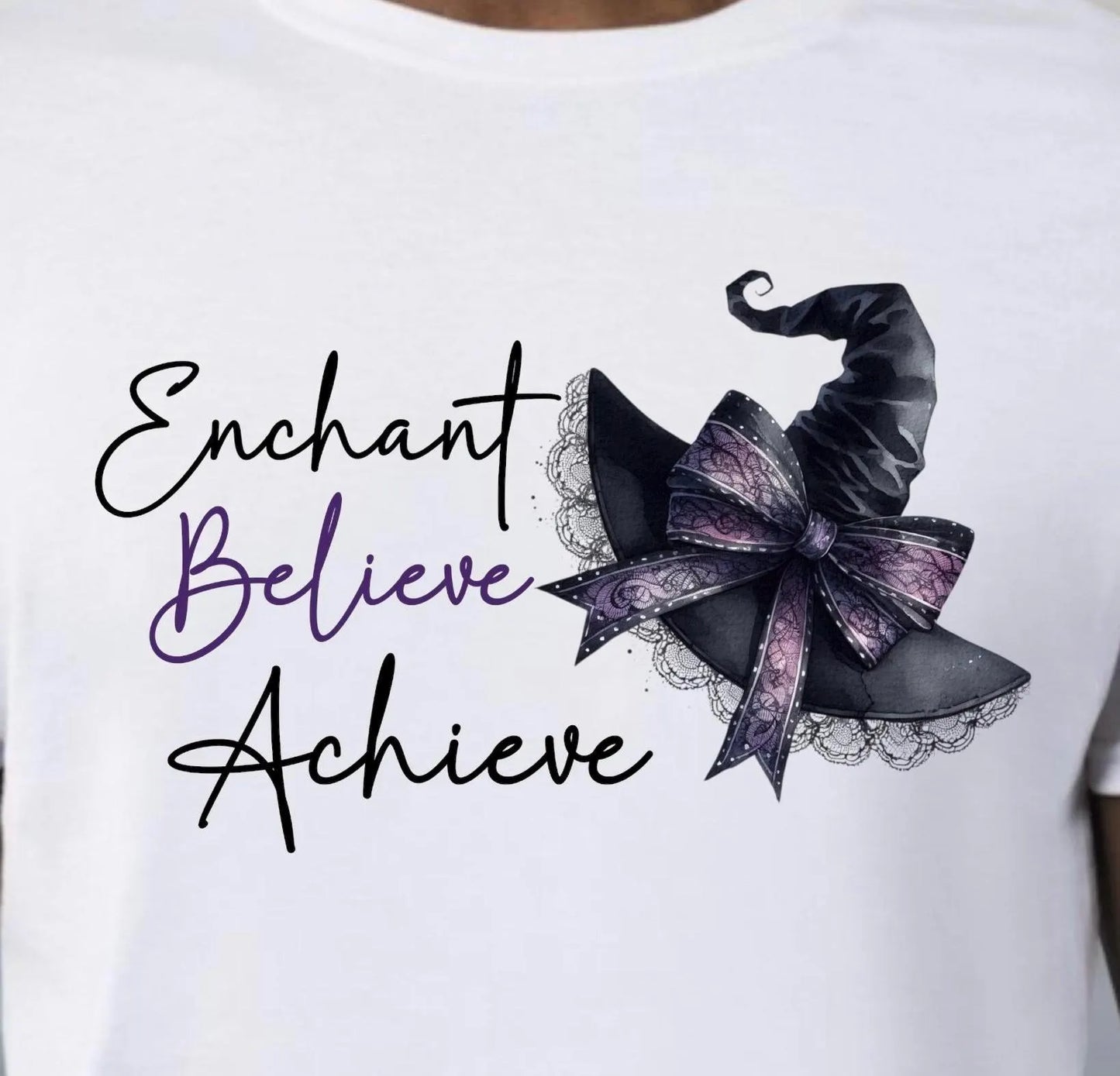 Enchant Believe Achieve Coquette Bows With Hat Ready To Press DTF Print