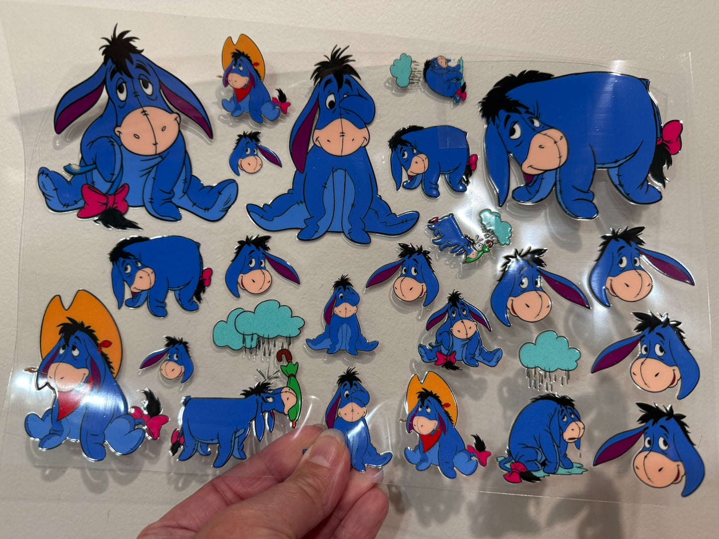 21G Sad Donkey - This delicate sheet is intended to be cut up and placed using your own creative style.