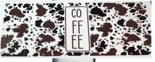 3B 40 OZ Coffee Cow Print UV DTF Wrap