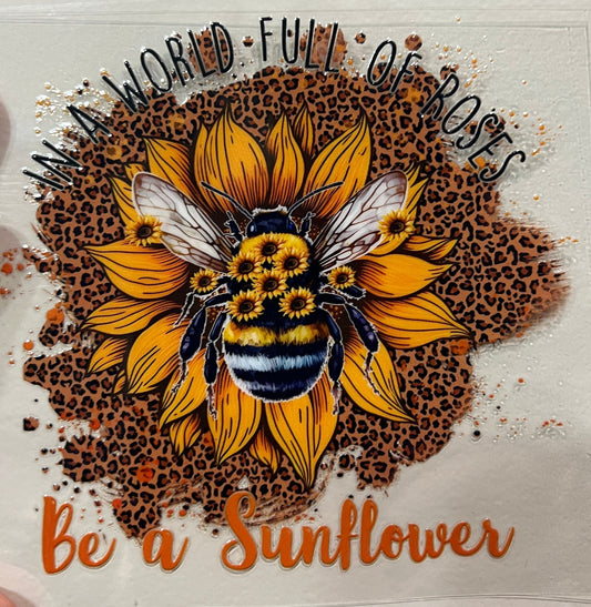 3G Original Bee A Sunflower 4” Tall UV DTF Decal