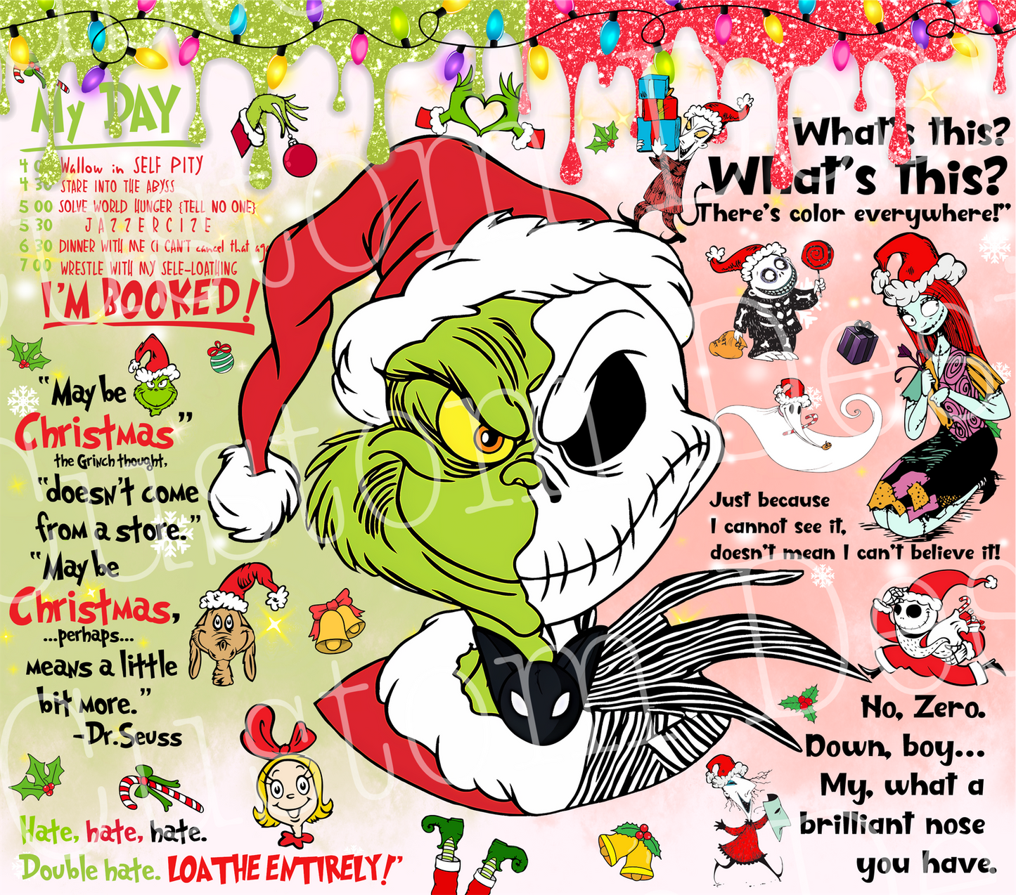 Two Face Christmas 20 Oz Skinny Permanent Vinyl