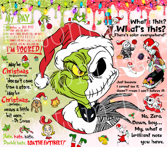 Two Face Christmas 20 Oz Skinny Permanent Vinyl