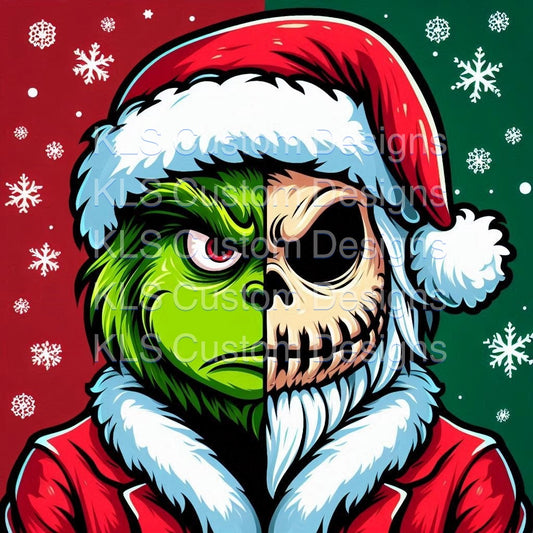 Two Face Christmas Faces Digital Download