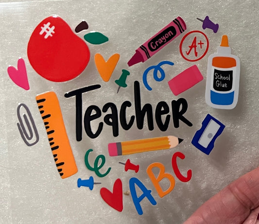 12B Teacher 4” Tall UV DTF Decal