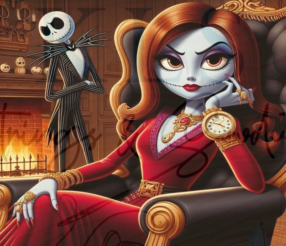 Elegant Skeleton Pair 20 Oz Skinny Permanent Vinyl