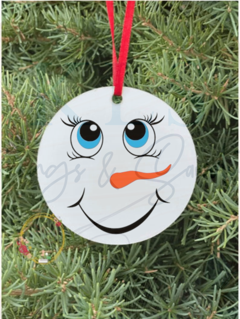 Ornament/Mini Snowman Face Carrot Nose 2” Decal