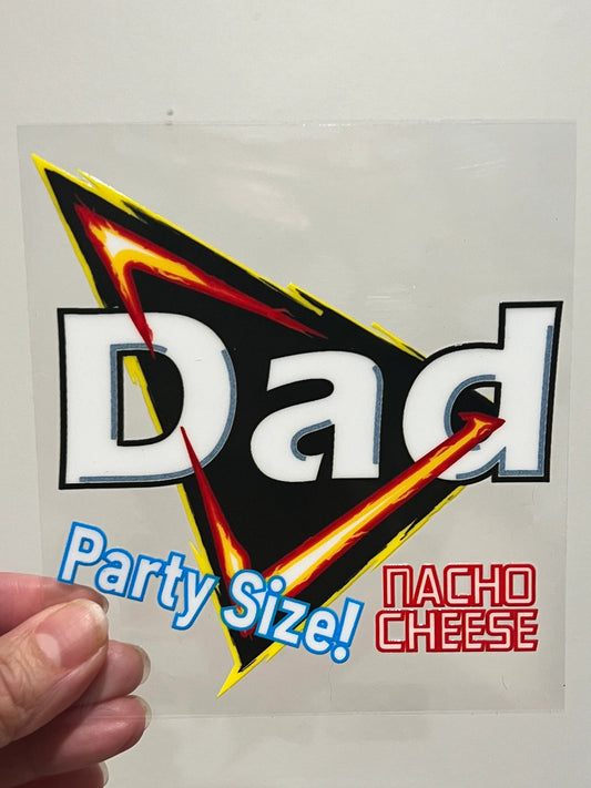 9Y Party Size Dad-Arito 4” Tall UV DTF Decal