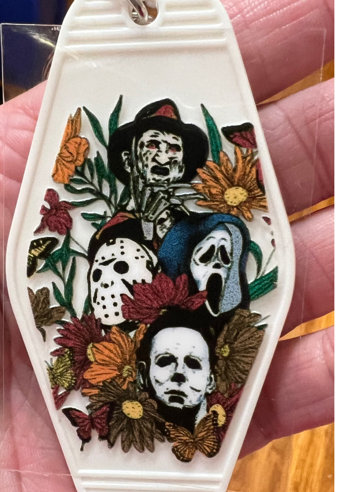 Keychain Horror Floral Butterfly UV DTF Decal