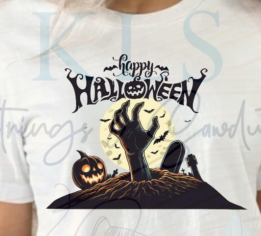 Scary Hand Grave Halloween Ready To Press DTF Print