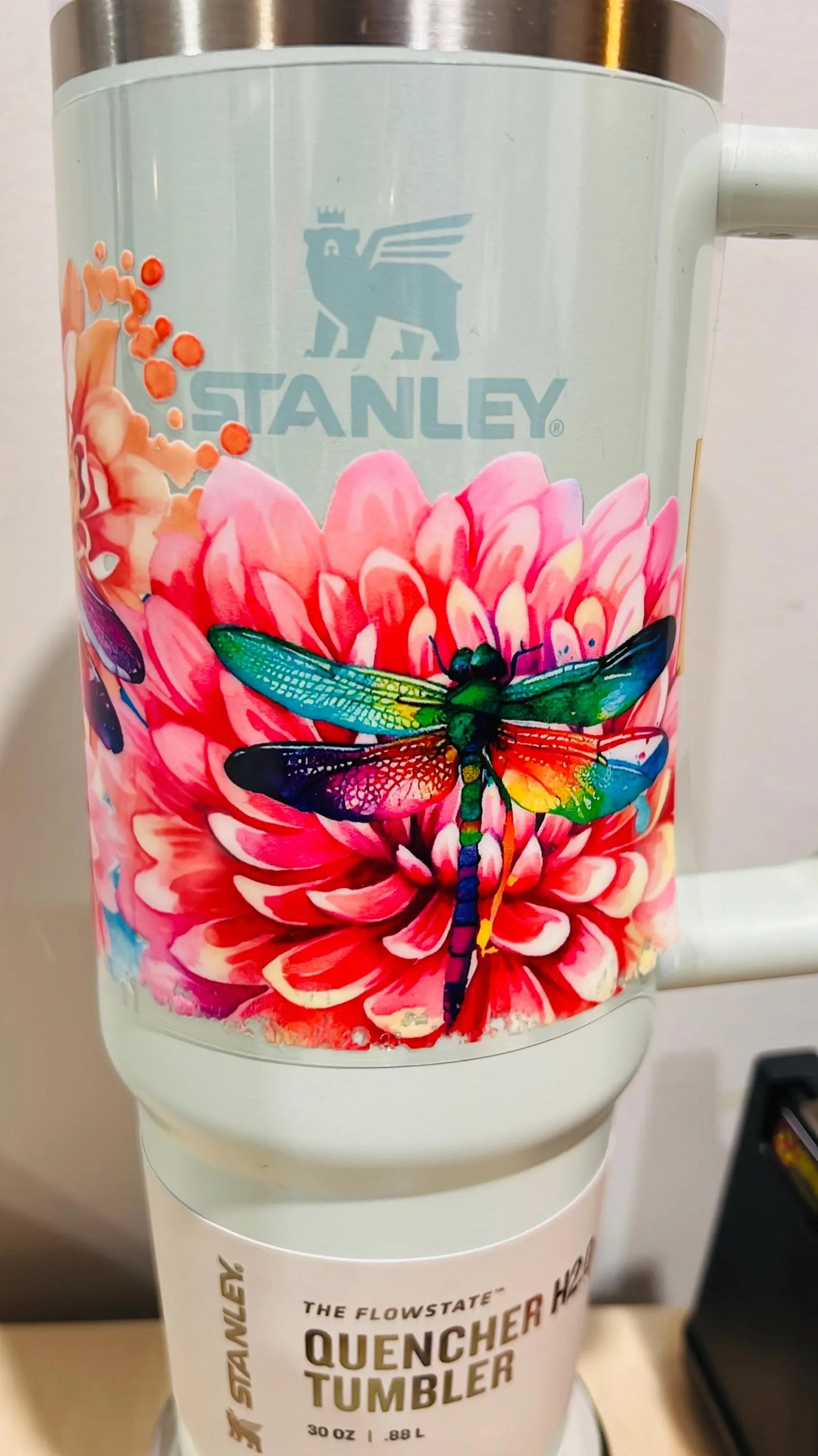 5Y 30 OZ Stanley Dahlia Dragonfly UV DTF Wrap