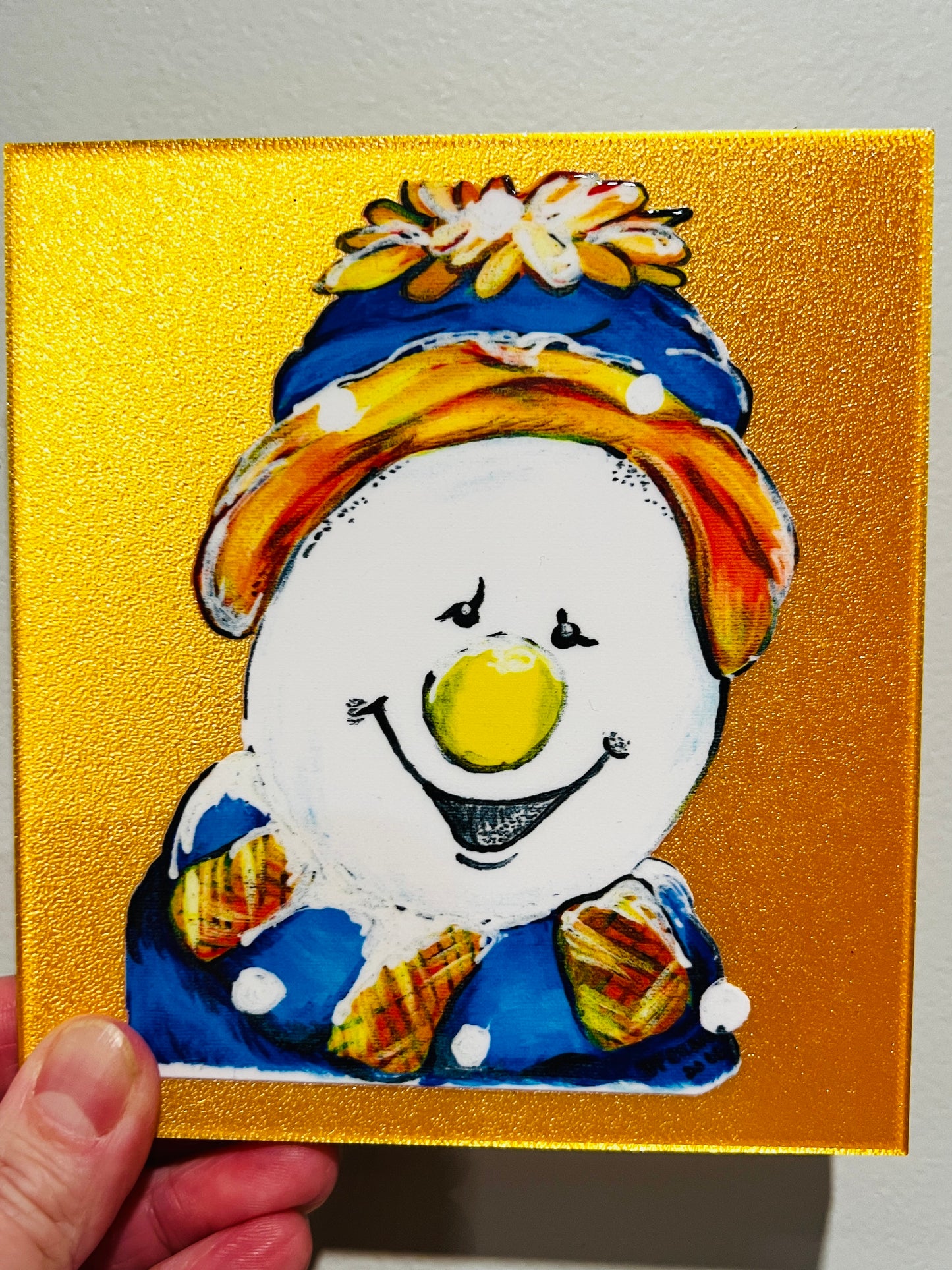 Hand Drawn Snowman Designs Made Into A 4” Tall UV DTF Decal