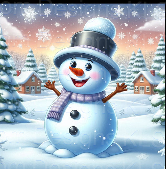 Cute Snowman 20 Oz Skinny Permanent Vinyl