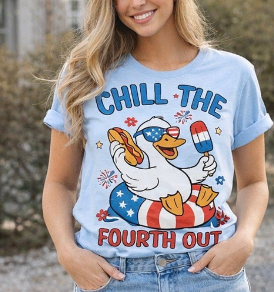 Chill The Fourth Out Pool Time Goose Ready To Press DTF Print