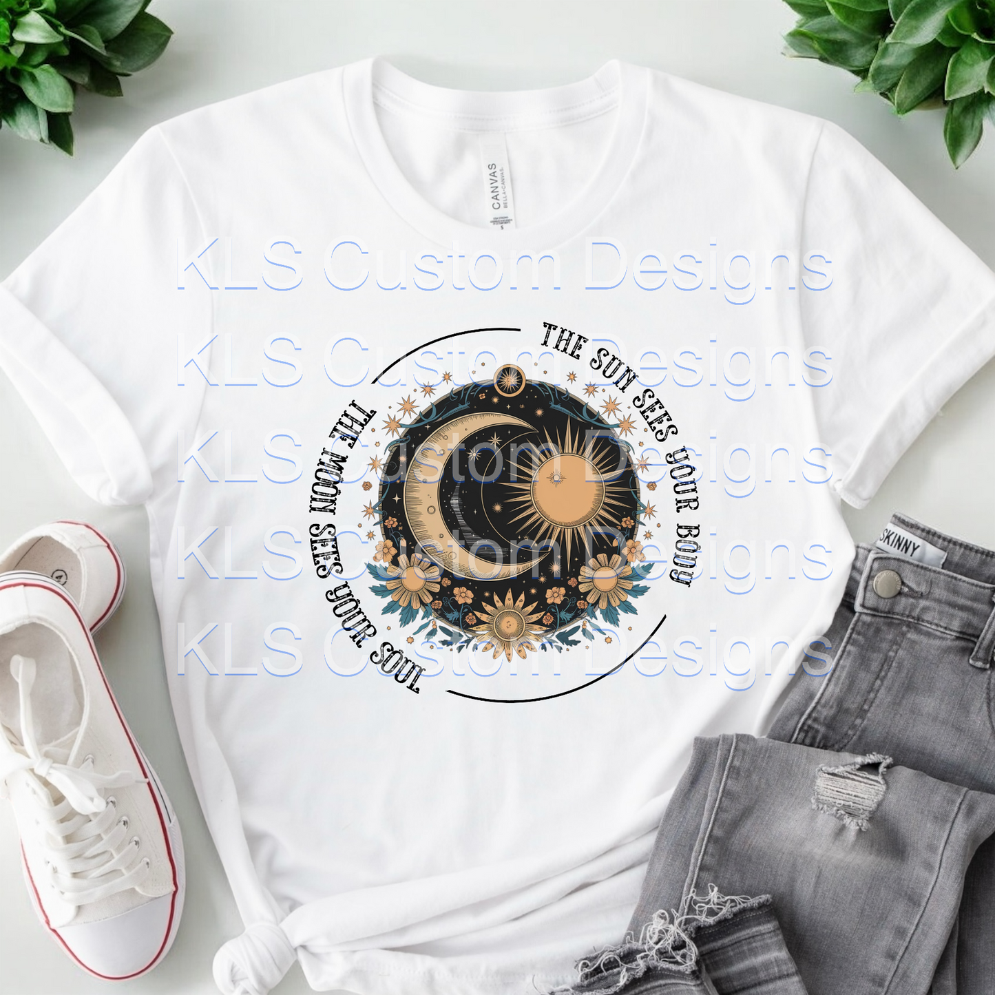 The Sun Sees Your Body, The Moon Sees Your Soul Celestial Ready To Press DTF Print