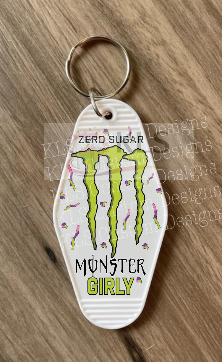 Keychain Caffeine Girly UV DTF Decal