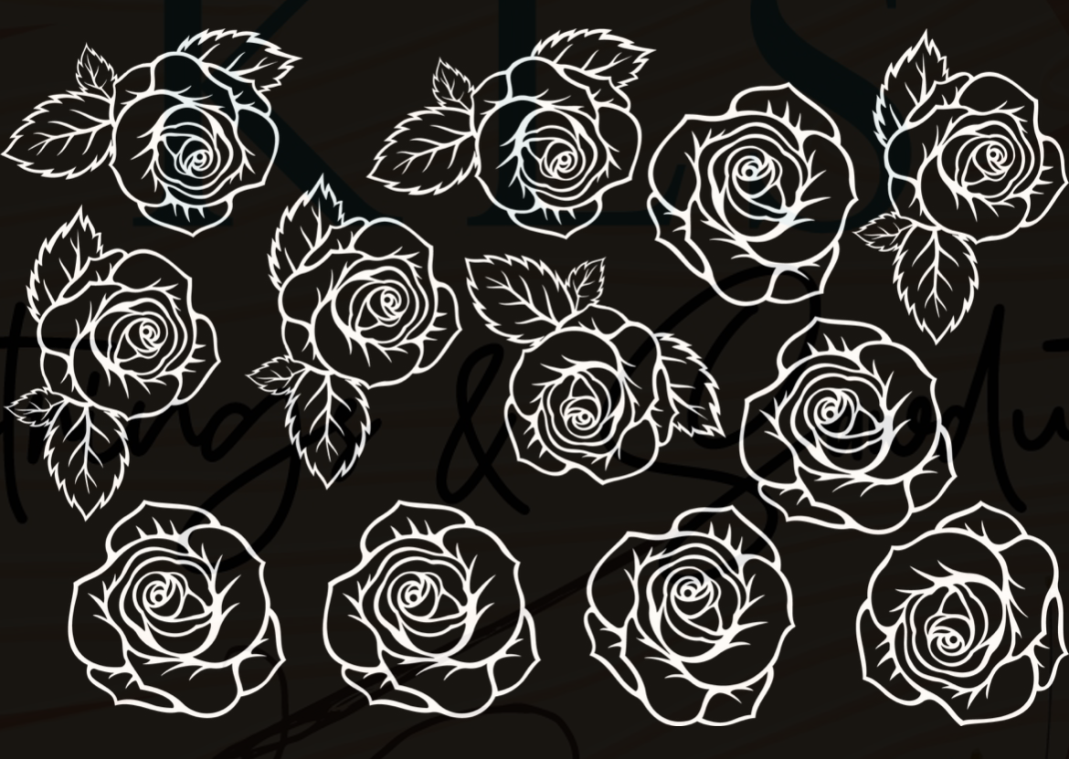 14Y Roses Clip Sheet - This sheet is intended to be cut up and placed using your own creative style.