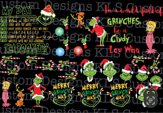 15P Christmas Grouchy Clip Sheet - This sheet is intended to be cut up and placed using your own creative style.