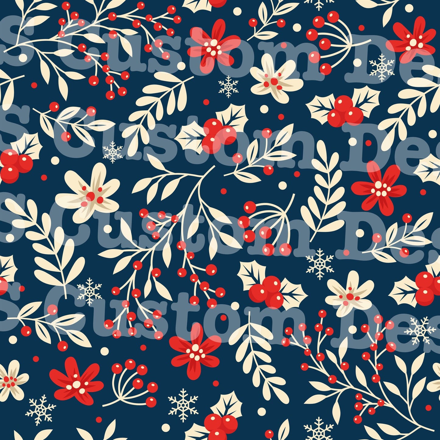 Navy Red Holly Bush 20 Oz Skinny Permanent Vinyl