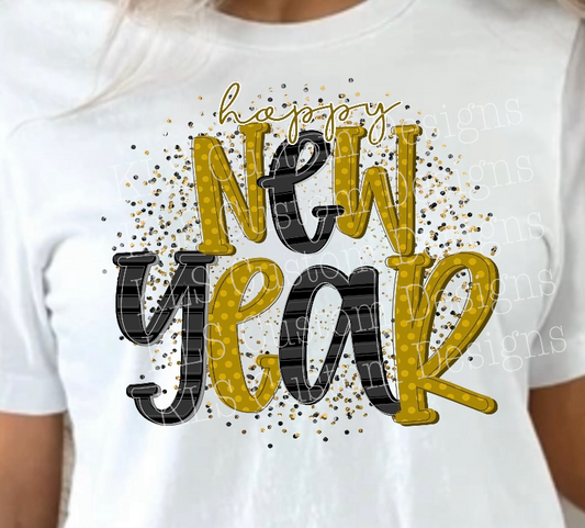 Confetti Happy New Year Ready To Press DTF Print