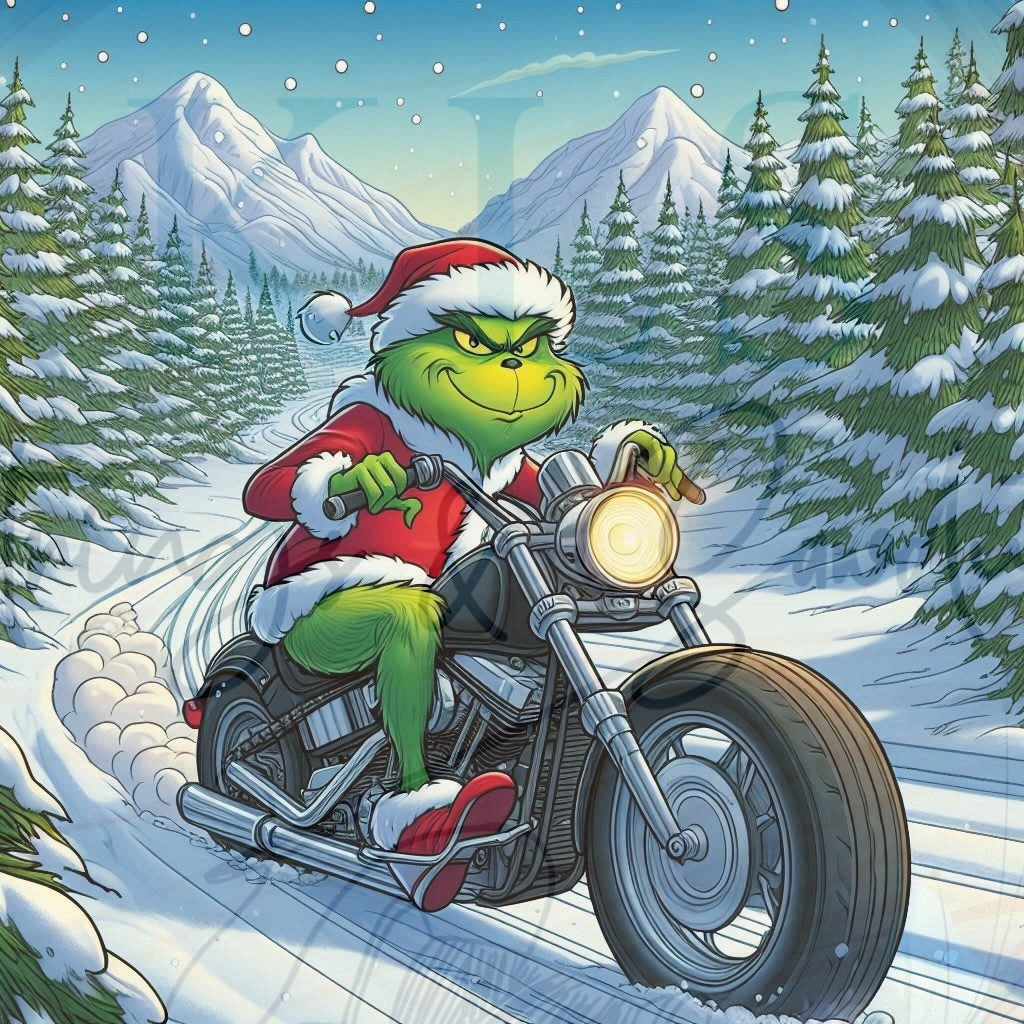 Christmas Morning Ride Motorcycle 20 Oz Skinny Permanent Vinyl