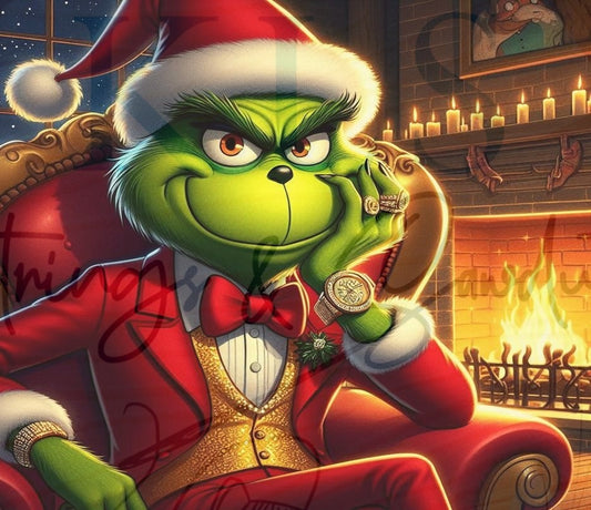 Man In Red Christmas Grouch 20 Oz Skinny Permanent Vinyl