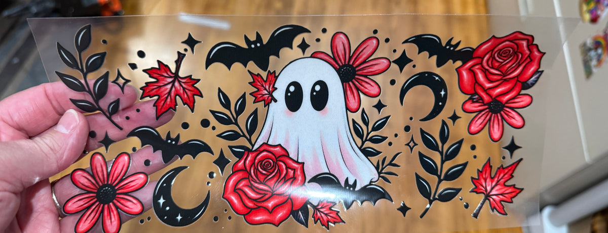 B4 Ghost Roses and Bats UV DTF Wrap