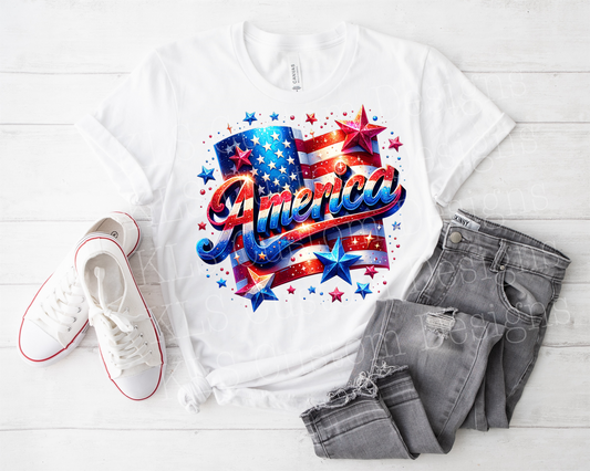 America Flag Ready To Press DTF Print