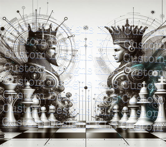 Queen Queen Face Off Chess 20 Oz Skinny Permanent Vinyl