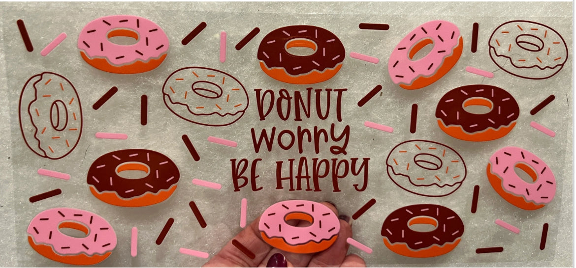 B3 Donut Worry Be Happy UV DTF Wrap