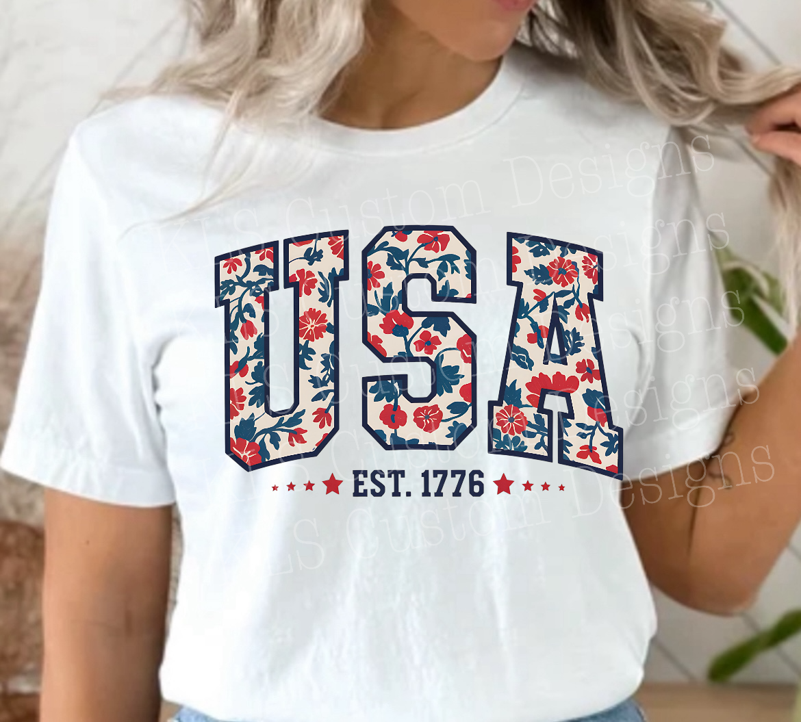 USA Floral Ready To Press DTF Print