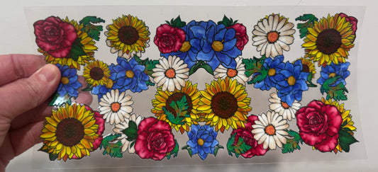 Y8 Bright Garden Flowers UV DTF Wrap