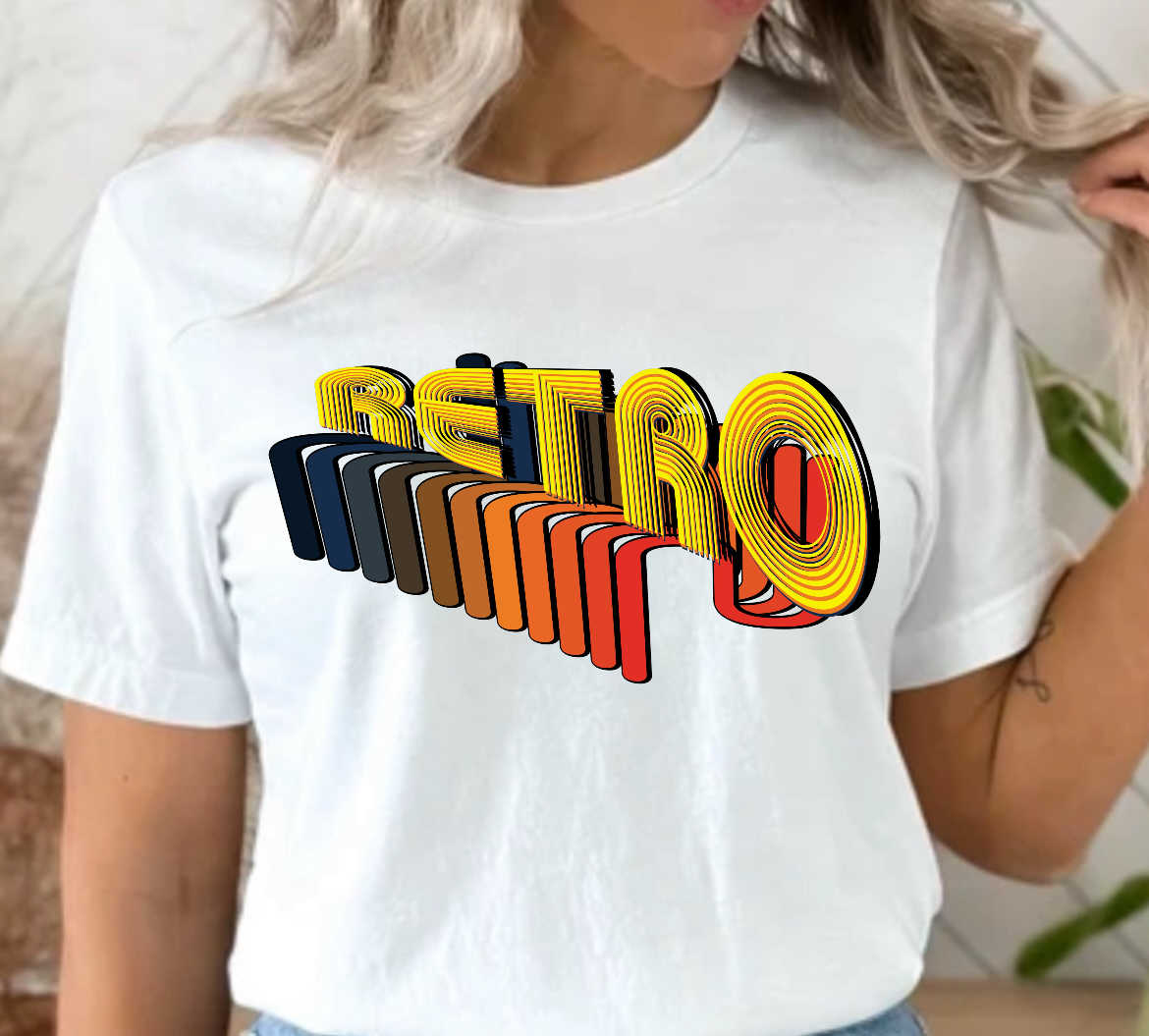 Retro Wave Ready To Press DTF Print